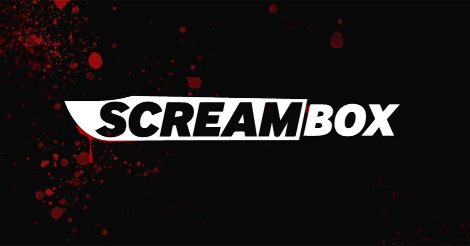 Welcome to Screambox pure horror website graphic.