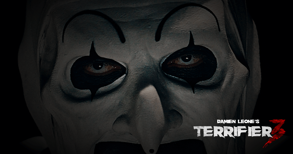 Terrifier 3 movie image of Art the Clown from Screambox